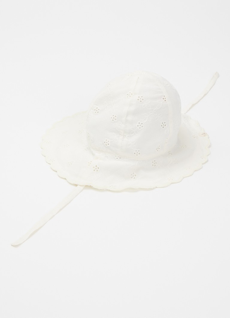 Lil 'Atelier Meisjes NBFHosa bucket hoed met broderie in de kleur Ivoor, maat: 45/47