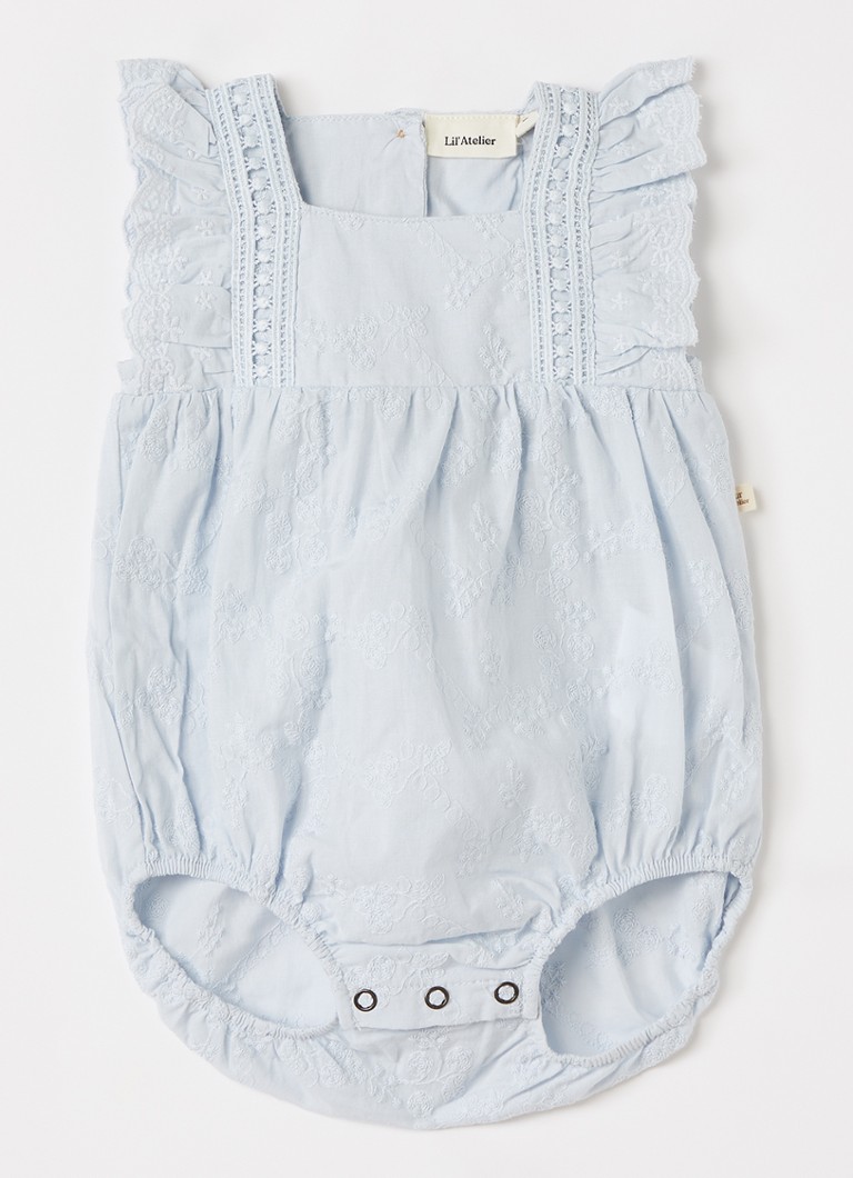 Lil 'Atelier Meisjes NBFJiva jurk met bloemborduring in de kleur Lichtblauw, maat: 56