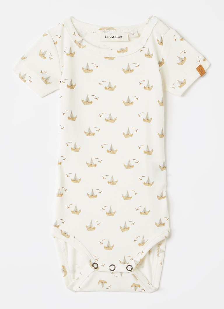 Lil 'Atelier Meisjes NBMGayo romper met print in de kleur Gebroken wit, maat: 86