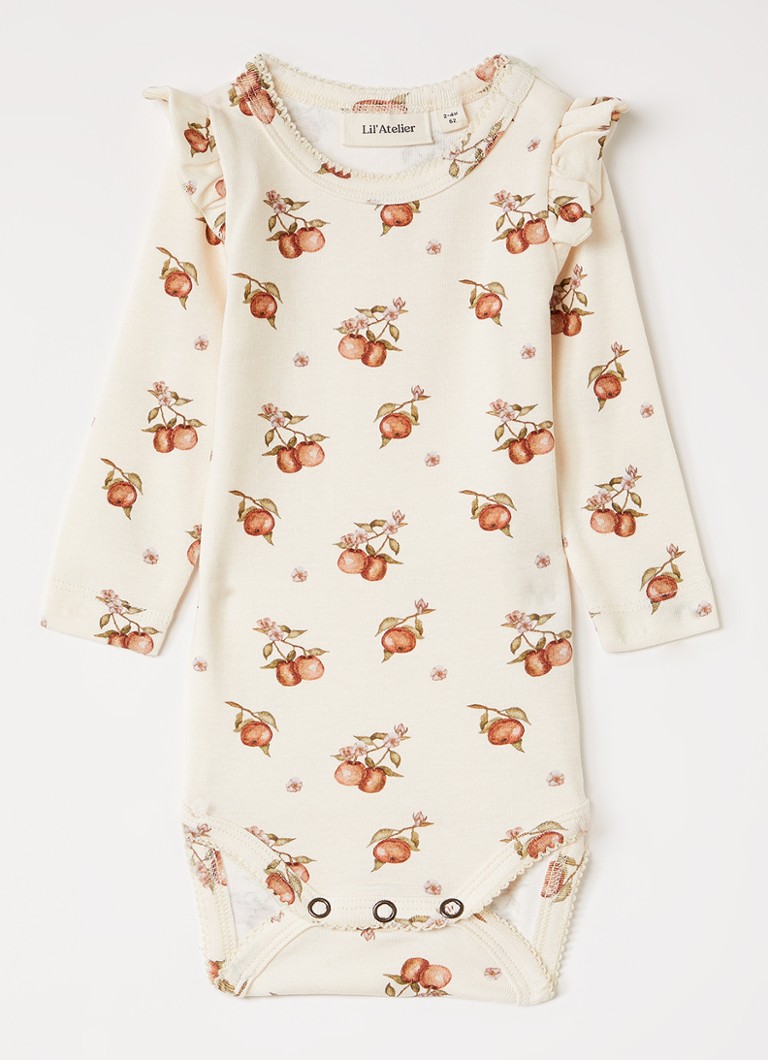 Lil 'Atelier Meisjes NBFGayo romper met print in de kleur Creme, maat: 74