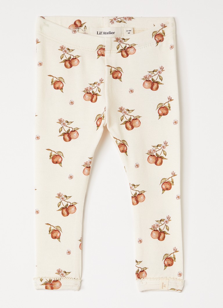 Lil 'Atelier Meisjes NBFGAyo legging met print in de kleur Creme, maat: 74