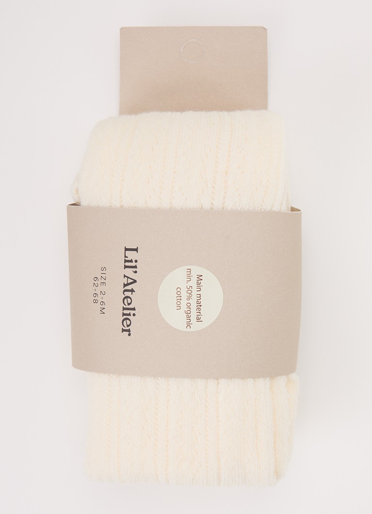 Lil 'Atelier Meisjes NBFKenna fijngebreide maillot in katoenblend in de kleur Creme, maat: 74/80