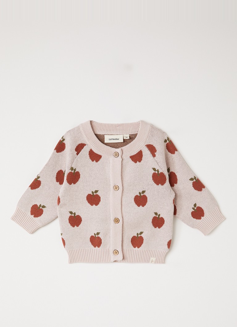Lil 'Atelier Meisjes NBFLulio fijngebreid vest met print in de kleur Lichtroze, maat: 62