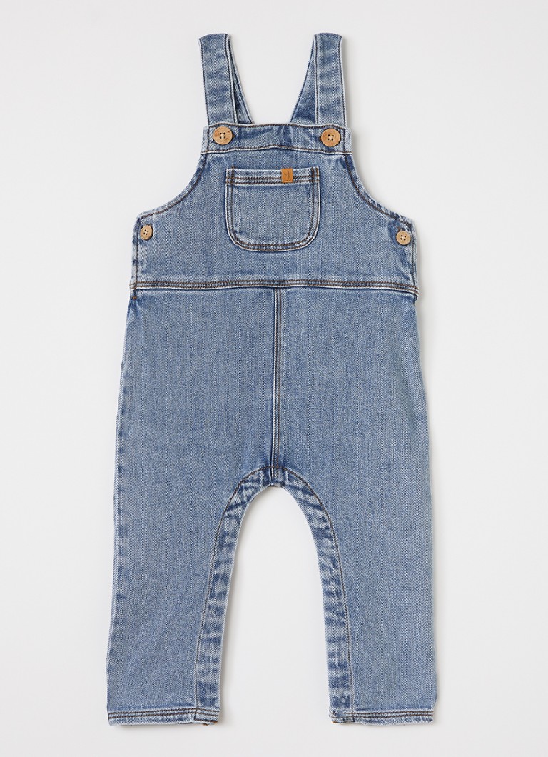 Lil 'Atelier Meisjes NBMKarole straight fit tuinbroek van denim in de kleur Indigo, maat: 86
