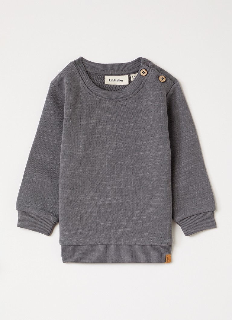 Lil 'Atelier Jongens NBMKavens sweater met gemêleerd dessin in de kleur Donkergrijs, maat: 62