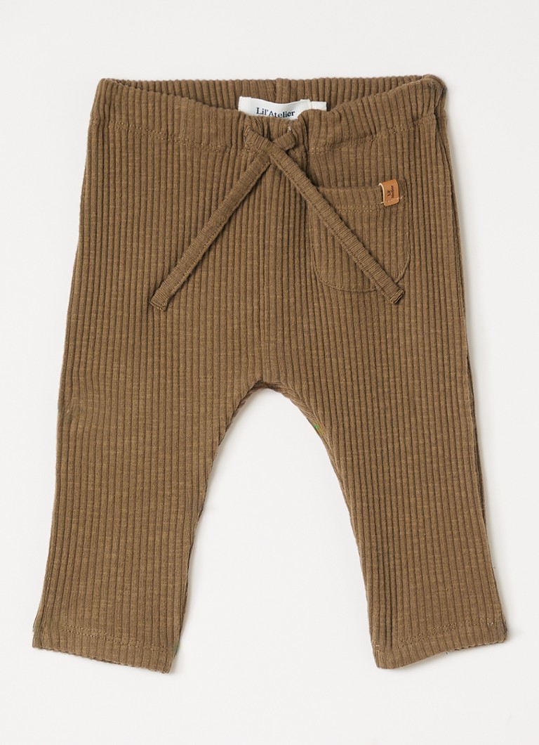 Lil 'Atelier Meisjes Legging met ribstructuur in de kleur Bruin, maat: 74