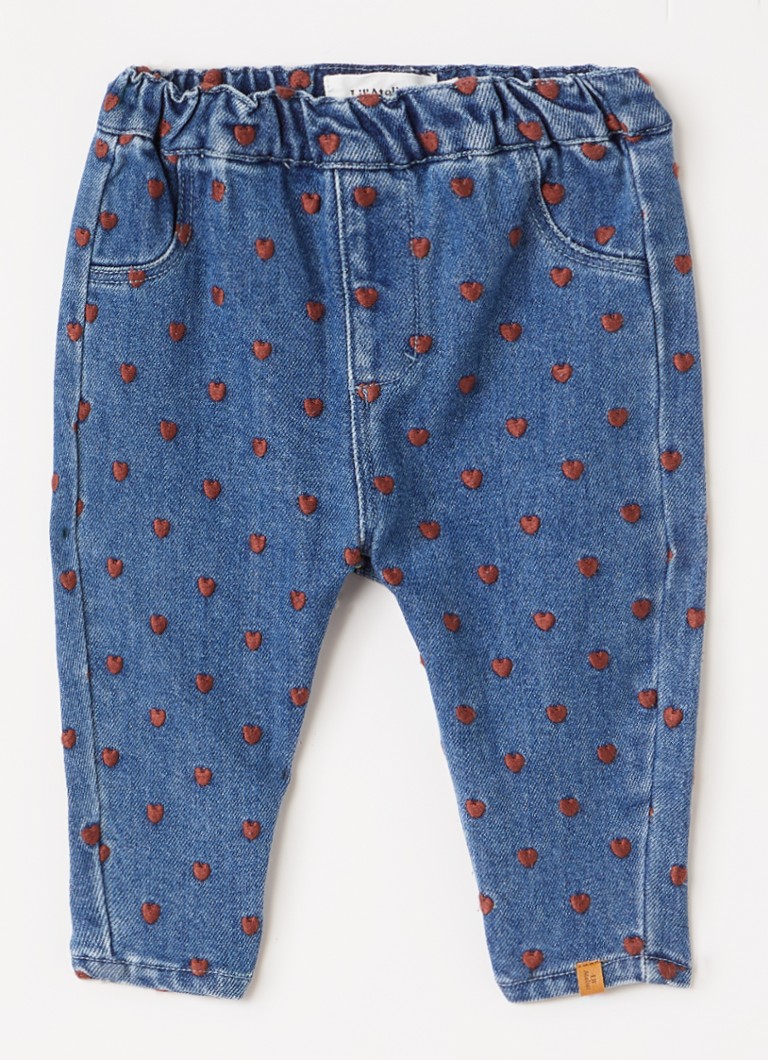 Lil 'Atelier Meisjes NBFLiva slim fit jeans met borduring in de kleur Indigo, maat: 86