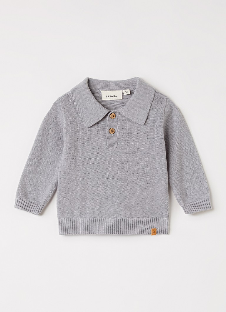 Lil 'Atelier Jongens NBMHitos fijngebreide pullover in de kleur Grijs, maat: 62