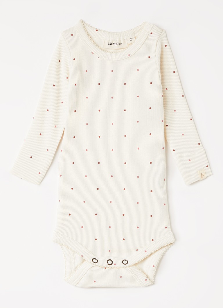 Lil 'Atelier Meisjes NBFGago romper met stippenprint in de kleur Gebroken wit, maat: 86