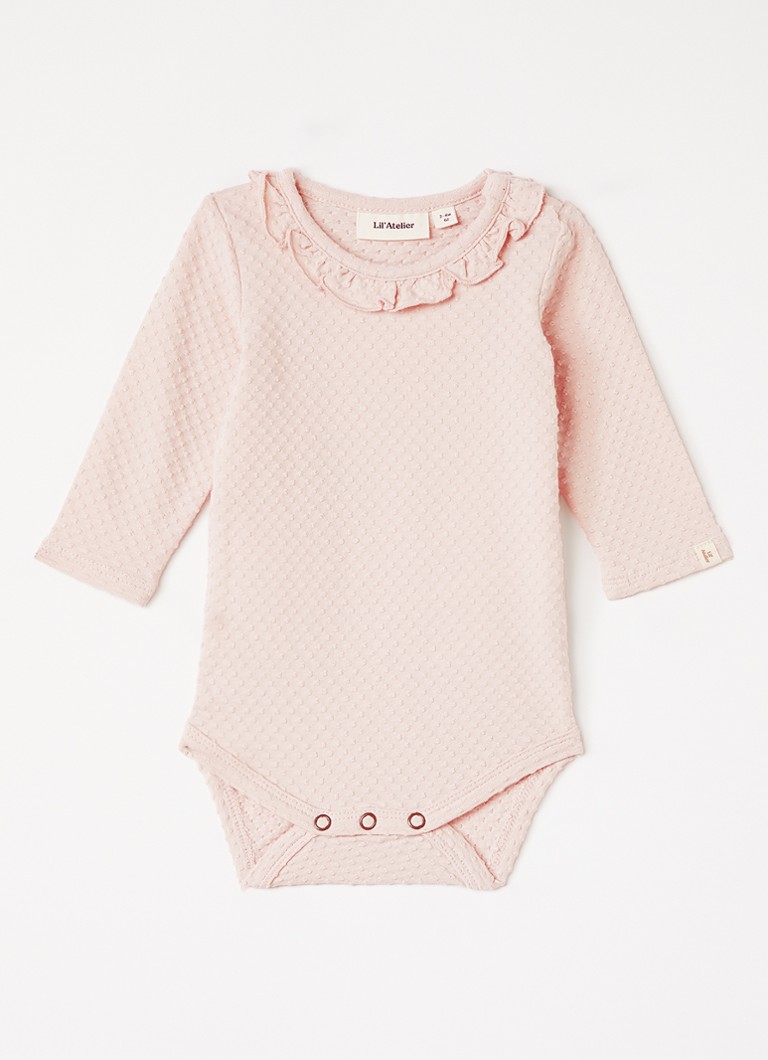 Lil 'Atelier Meisjes NBFNoel romper met structuur in de kleur Lichtroze, maat: 86