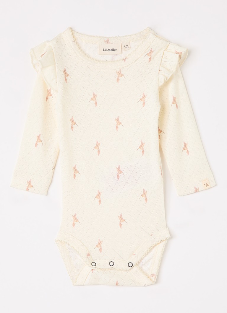 Lil 'Atelier Meisjes NBFRachello Tyl romper met print in de kleur Ivoor, maat: 74