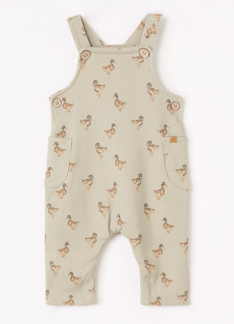 Lil 'Atelier Jongens NBMJobo jumpsuit van sweatstof met print in de kleur Taupe, maat: 62