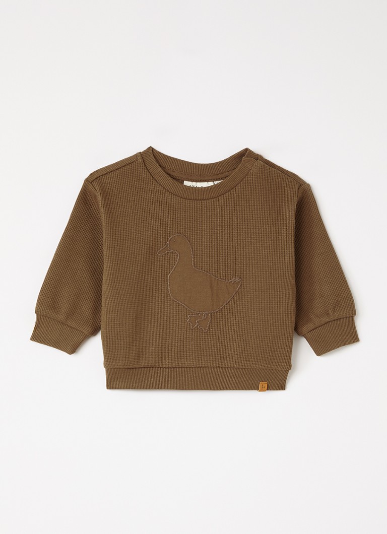 Lil 'Atelier Jongens NBMNaffel sweater met structuur in de kleur Mosgroen, maat: 86