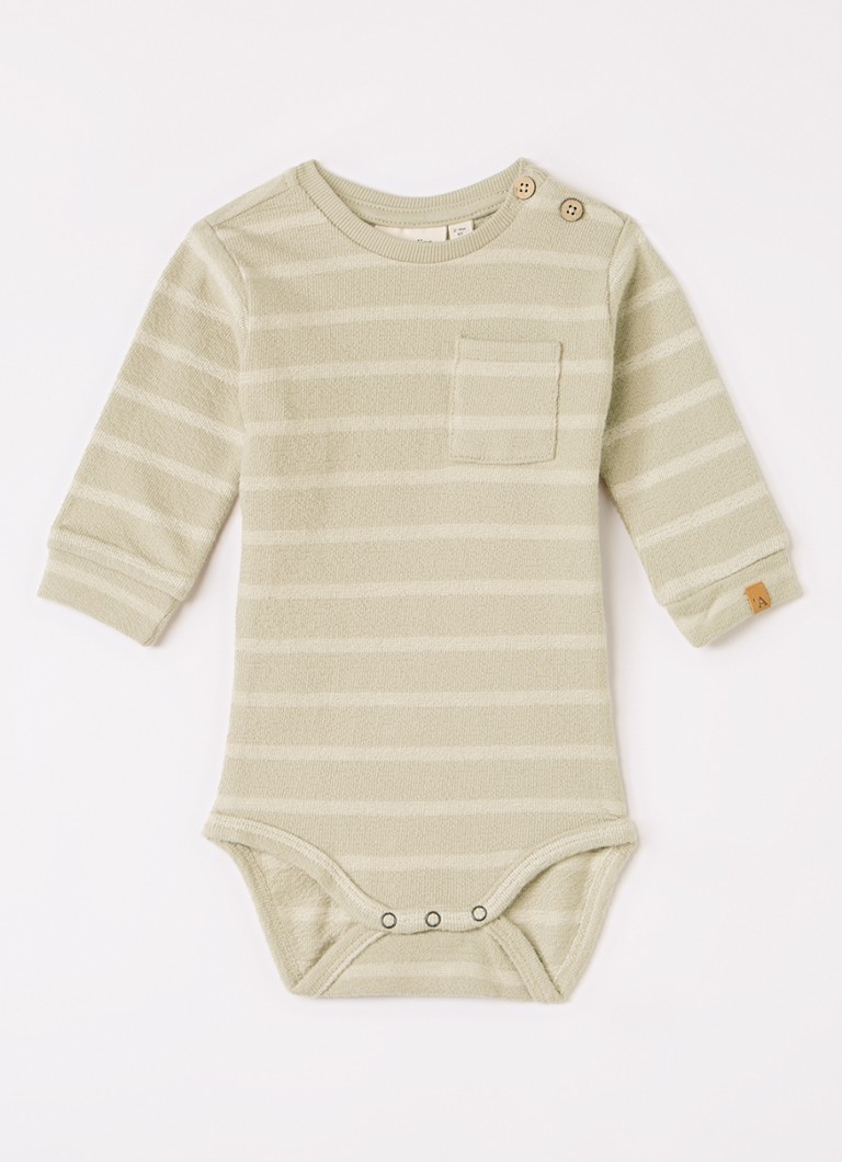 Lil 'Atelier Jongens NBMOby romper met streepprint in de kleur Lichtgrijs, maat: 62