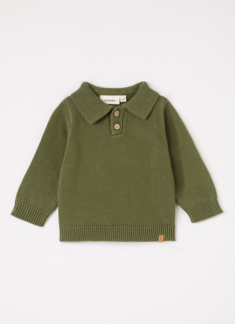 Lil 'Atelier Jongens NBMOlo fijngebreide trui met polokraag in de kleur Beige, maat: 80