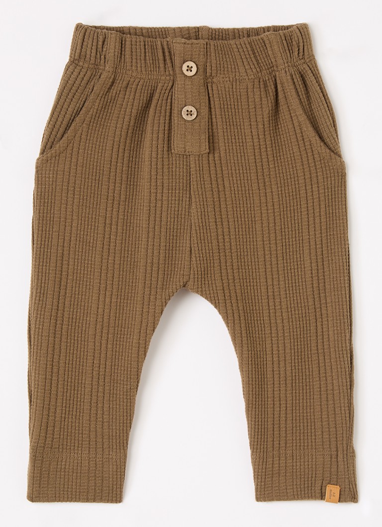 Lil 'Atelier Meisjes NBMOpelle loose fit babybroek met ribstructuur in de kleur Lichtbruin, maat: 62