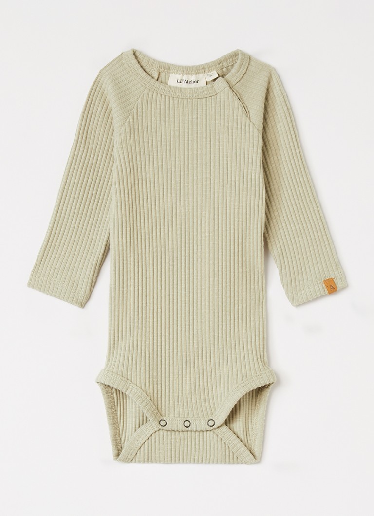 Lil 'Atelier Jongens NBMRajo Meb romper met ribstructuur in de kleur Beige, maat: 74