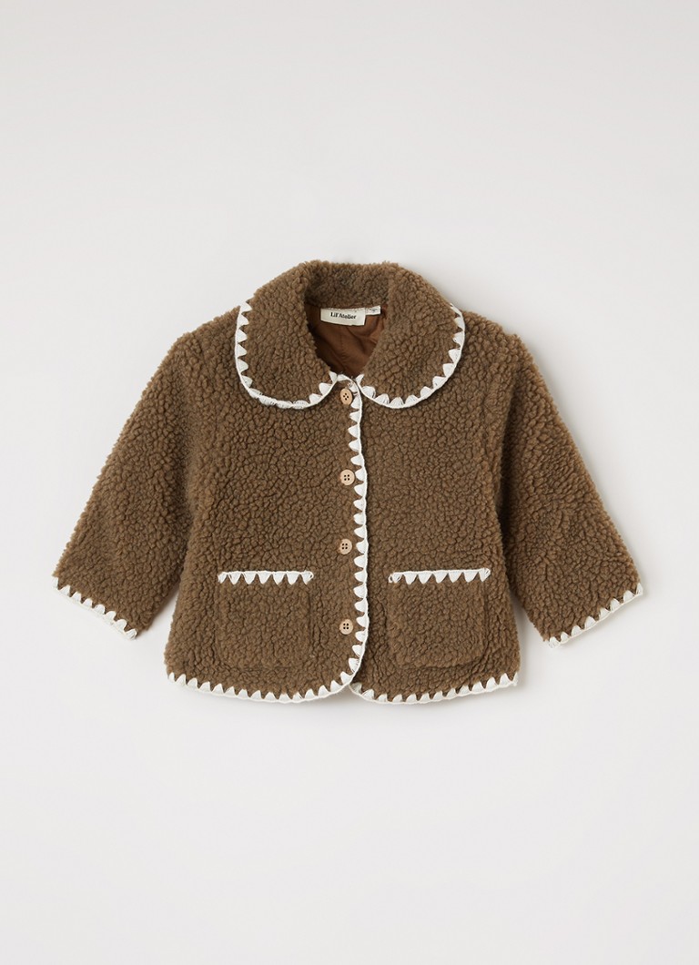 Lil 'Atelier Meisjes NBFLajo jack van teddy met kraag in de kleur Lichtbruin, maat: 80