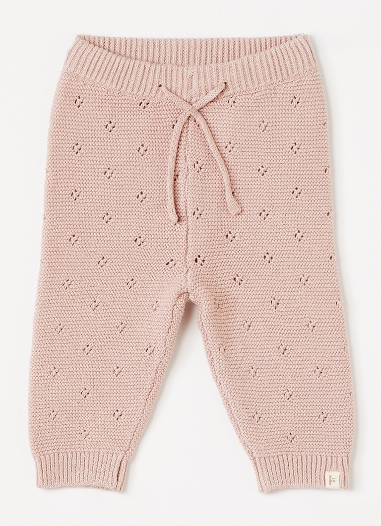 Lil 'Atelier Meisjes NBNLaguna grofgebreide babybroek met opengewerkt dessin in de kleur Roze, maat: 68