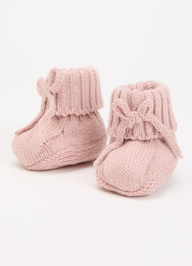 Lil 'Atelier Meisjes NBNLaguna gebreide babyslofjes in katoenblend in de kleur Oudroze, maat: 62/68
