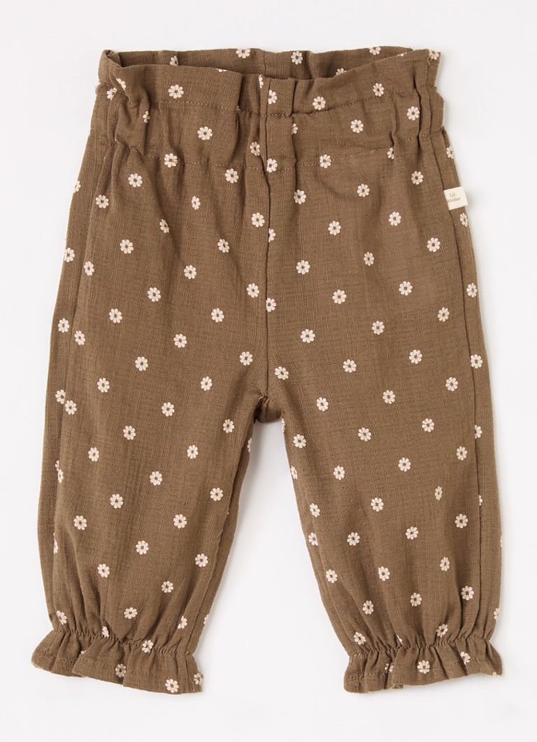 Lil 'Atelier Meisjes NBFHulla loose fit babybroek met bloemenprint in de kleur Bruin, maat: 86