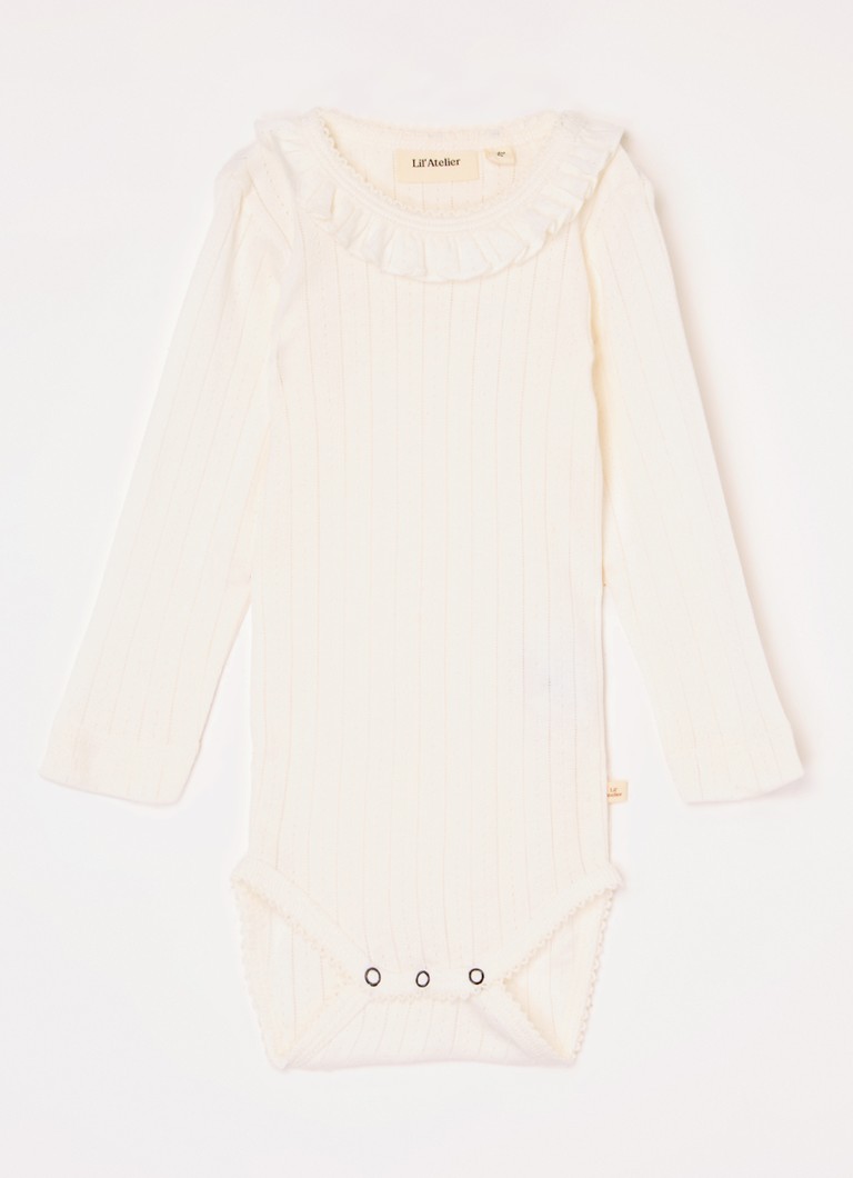 Lil 'Atelier Meisjes NBFRachel romper in katoenblend in de kleur Gebroken wit, maat: 86