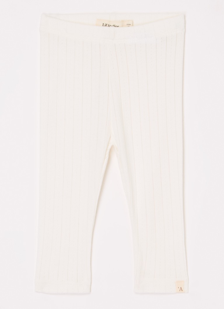 Lil 'Atelier Meisjes NBFRachel legging in katoenblend in de kleur Gebroken wit, maat: 86