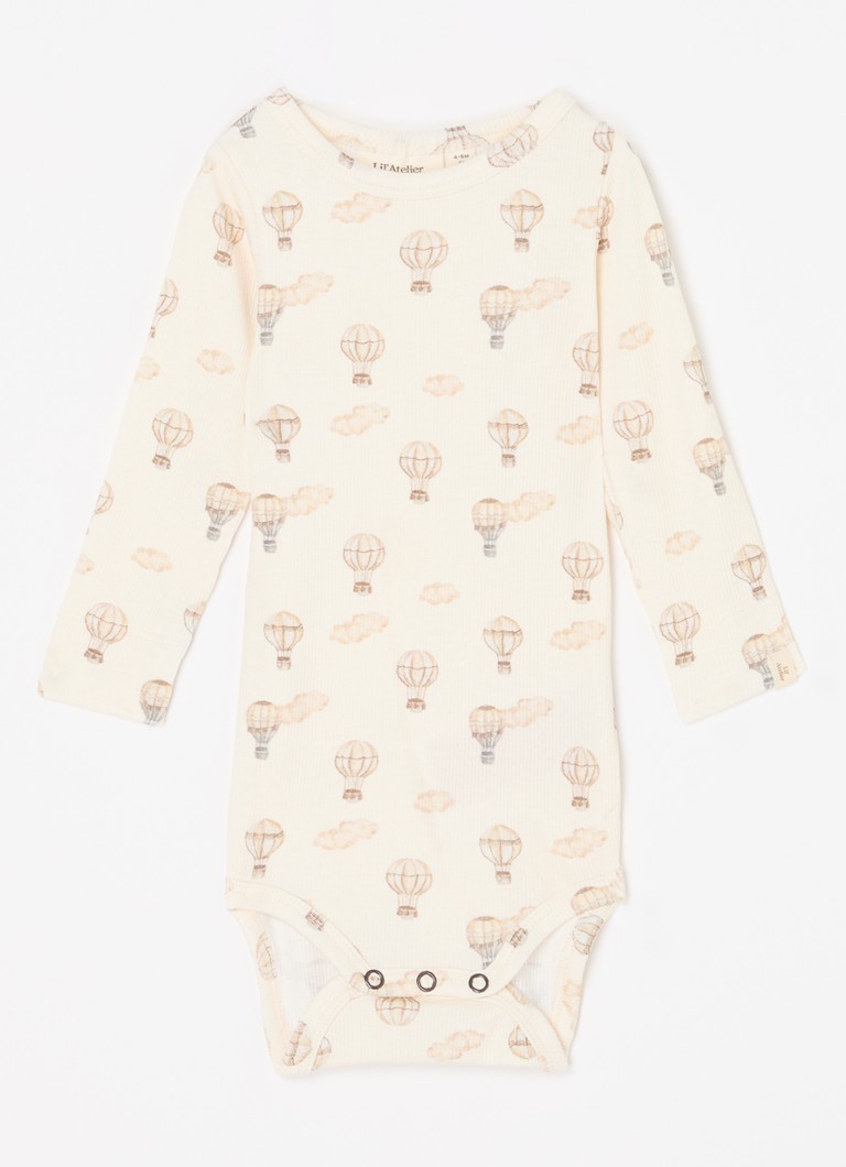 Lil 'Atelier Jongens NBMGavo romper in katoenblend in de kleur Beige, maat: 86