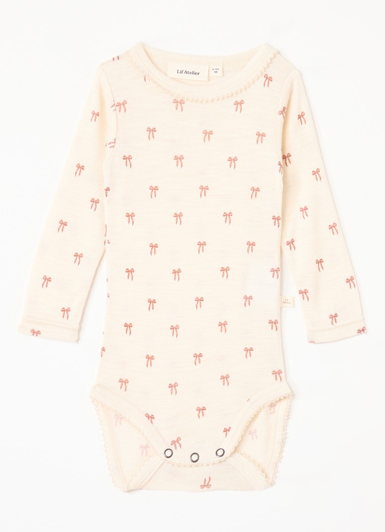 Lil 'Atelier Meisjes NBFNalu romper in merino wolblend in de kleur Creme, maat: 68