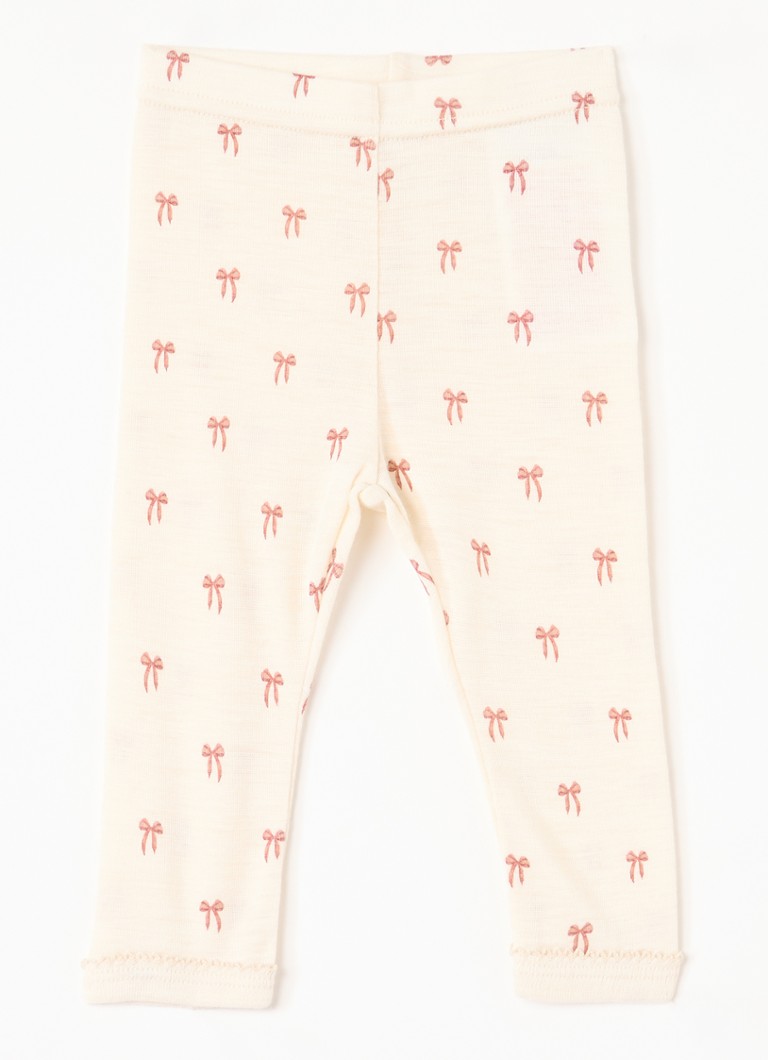 Lil 'Atelier Meisjes NBFNalu legging in merino wolblend in de kleur Creme, maat: 62