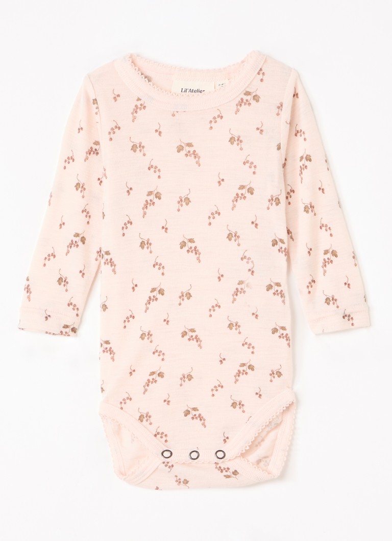 Lil 'Atelier Meisjes NBFNoel Nia romper van merino wol in de kleur Lichtroze, maat: 62