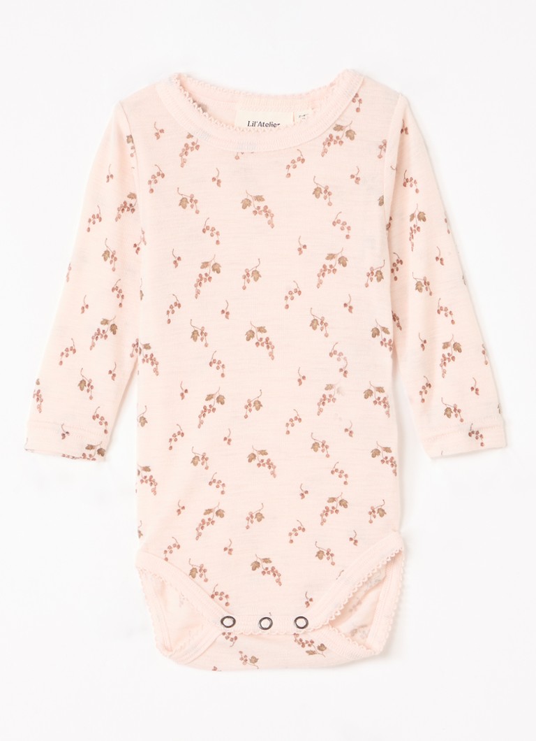Lil 'Atelier Meisjes NBFNoel Nia romper van merino wol in de kleur Lichtroze, maat: 56