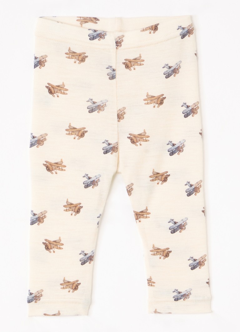 Lil 'Atelier Jongens NBMNalu legging in merino wolblend in de kleur Creme, maat: 80