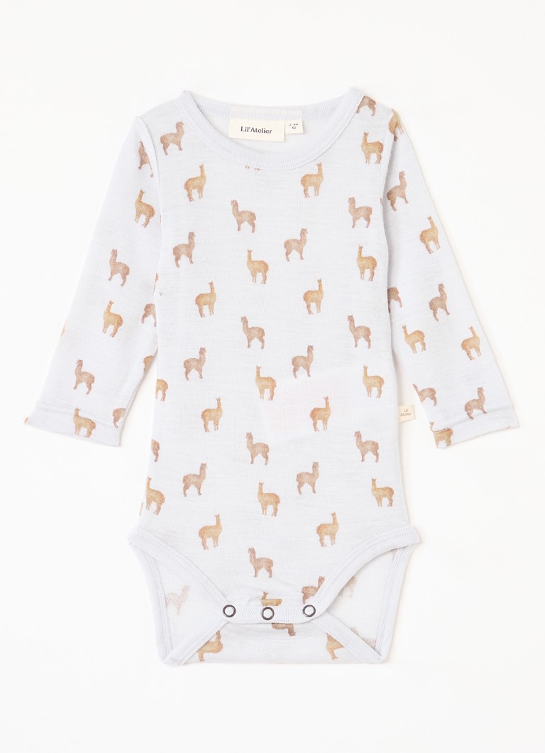 Lil 'Atelier Jongens NBMNoel romper van wol in de kleur Lichtblauw, maat: 62