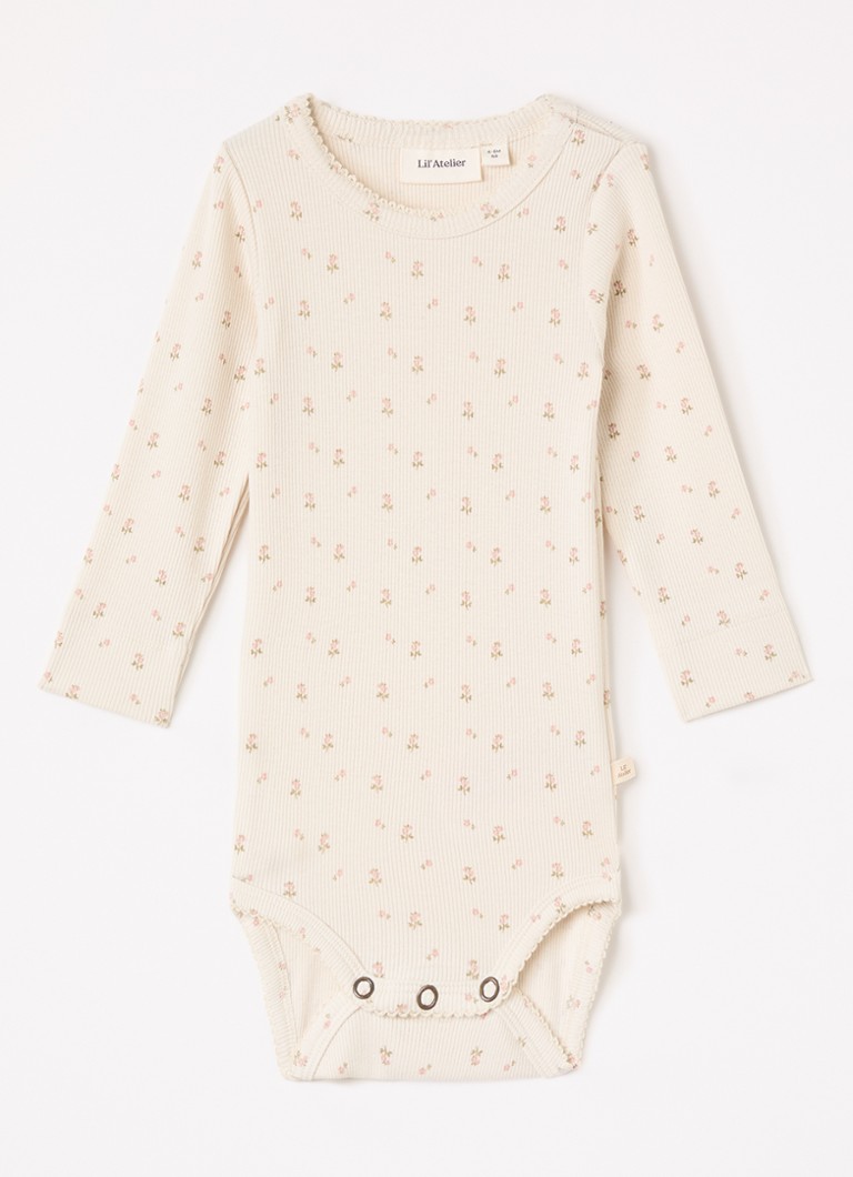 Lil 'Atelier Meisjes NBFGago romper met print in de kleur Beige, maat: 86