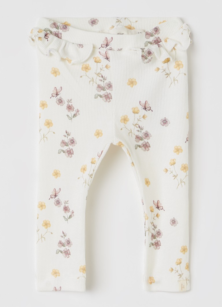 Lil 'Atelier Meisjes NBFGavo legging met bloemenprint in de kleur Gebroken wit, maat: 74