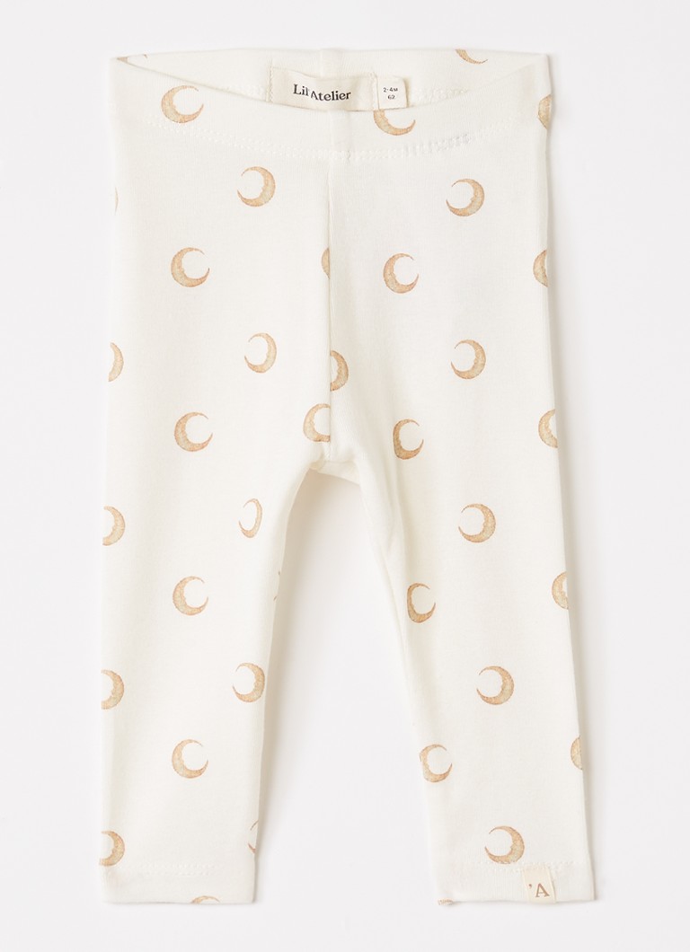 Lil 'Atelier Jongens NBNLayo Kim slim fit legging met print in de kleur Gebroken wit, maat: 74