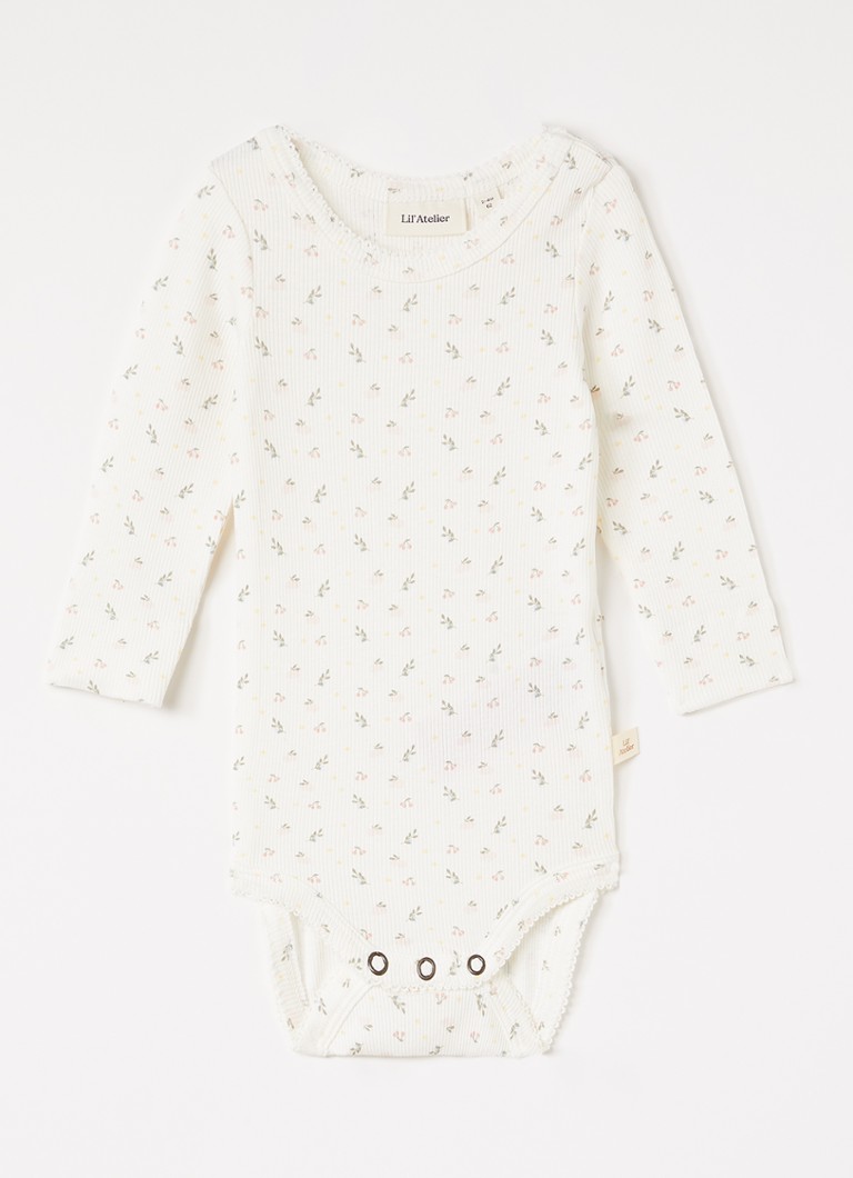 Lil 'Atelier Meisjes NBFGago romper met print in de kleur Gebroken wit, maat: 86