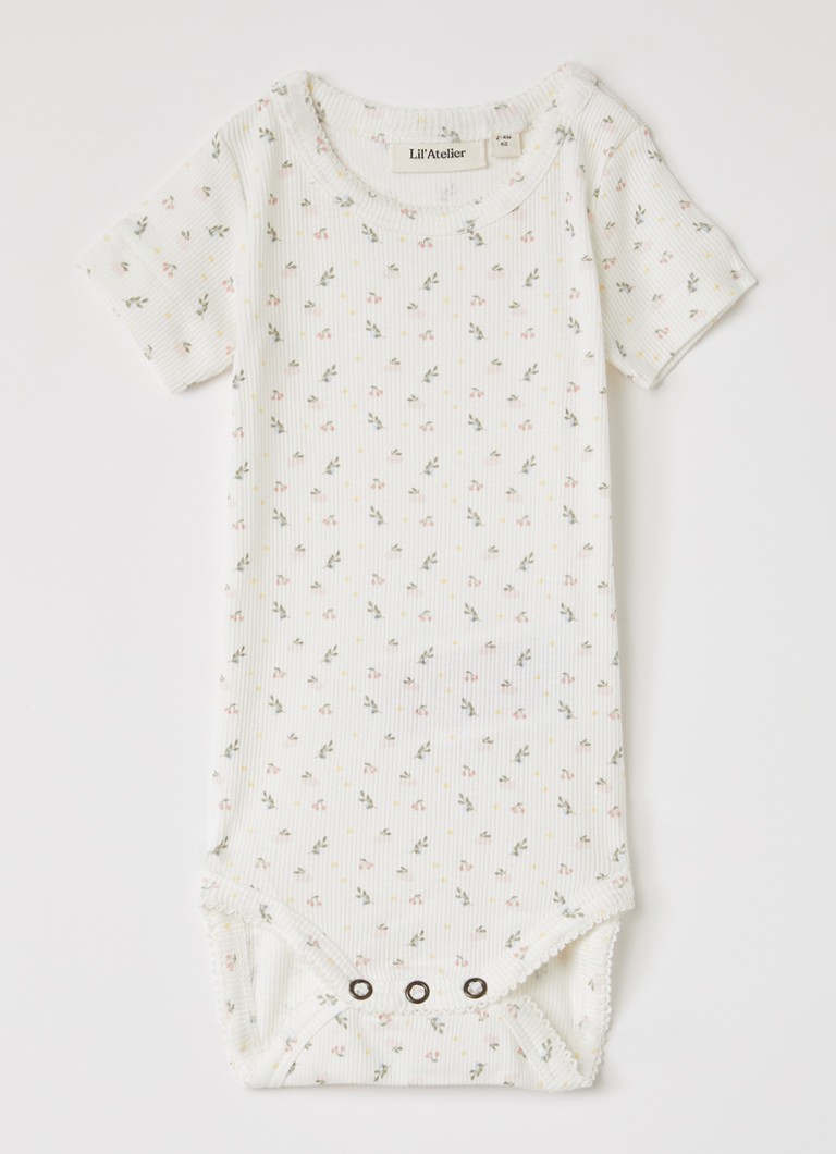 Lil 'Atelier Meisjes NBFGago romper met print in de kleur Gebroken wit, maat: 86