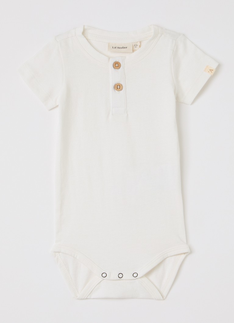 Lil 'Atelier Jongens NBMDolan romper met ronde hals in de kleur Ivoor, maat: 74