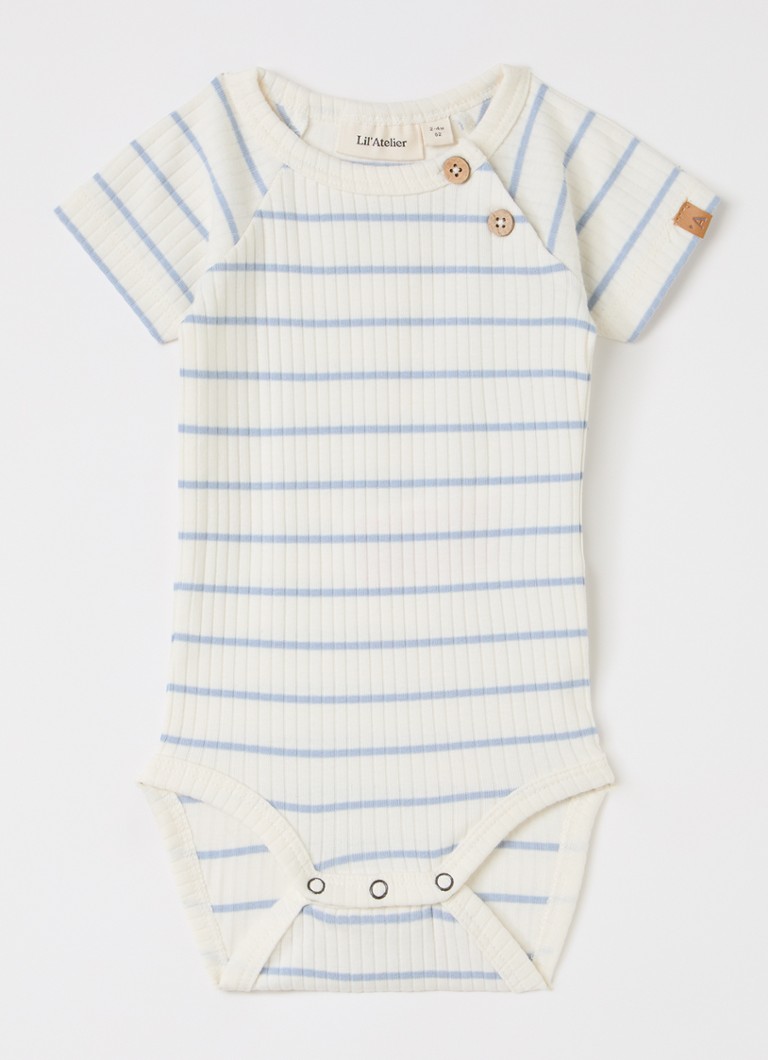Lil 'Atelier Meisjes NBMKail romper met streepprint in de kleur Ivoor, maat: 86