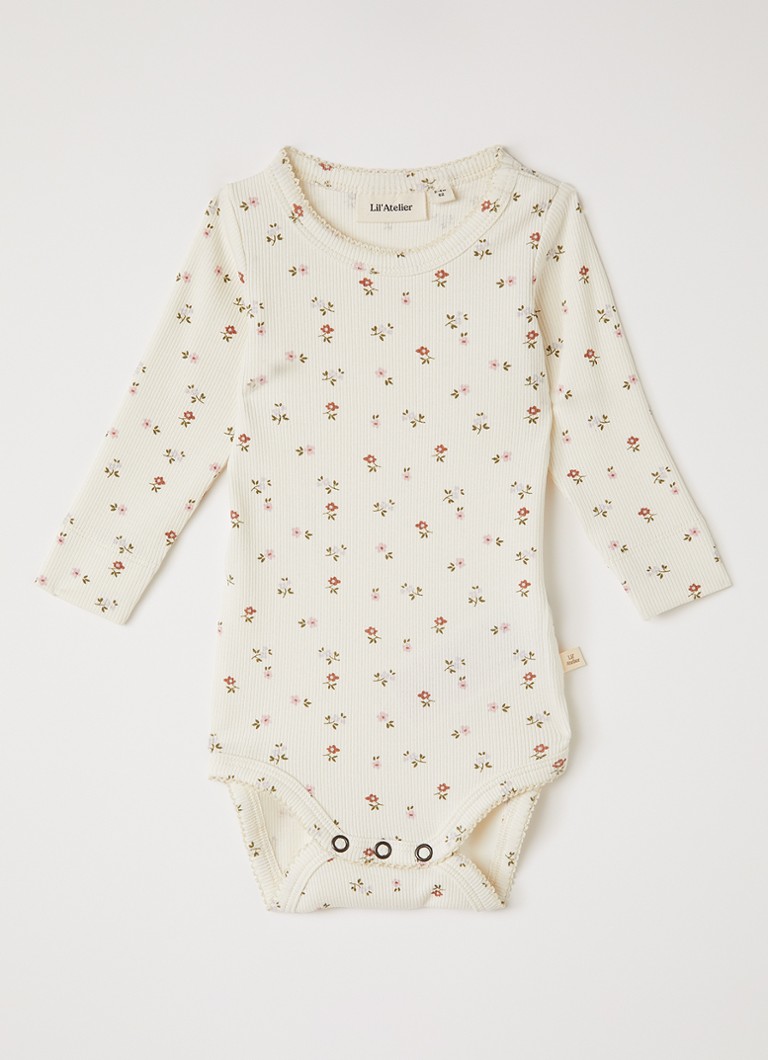 Lil 'Atelier Meisjes NBFGago romper met bloemenprint in de kleur Gebroken wit, maat: 68