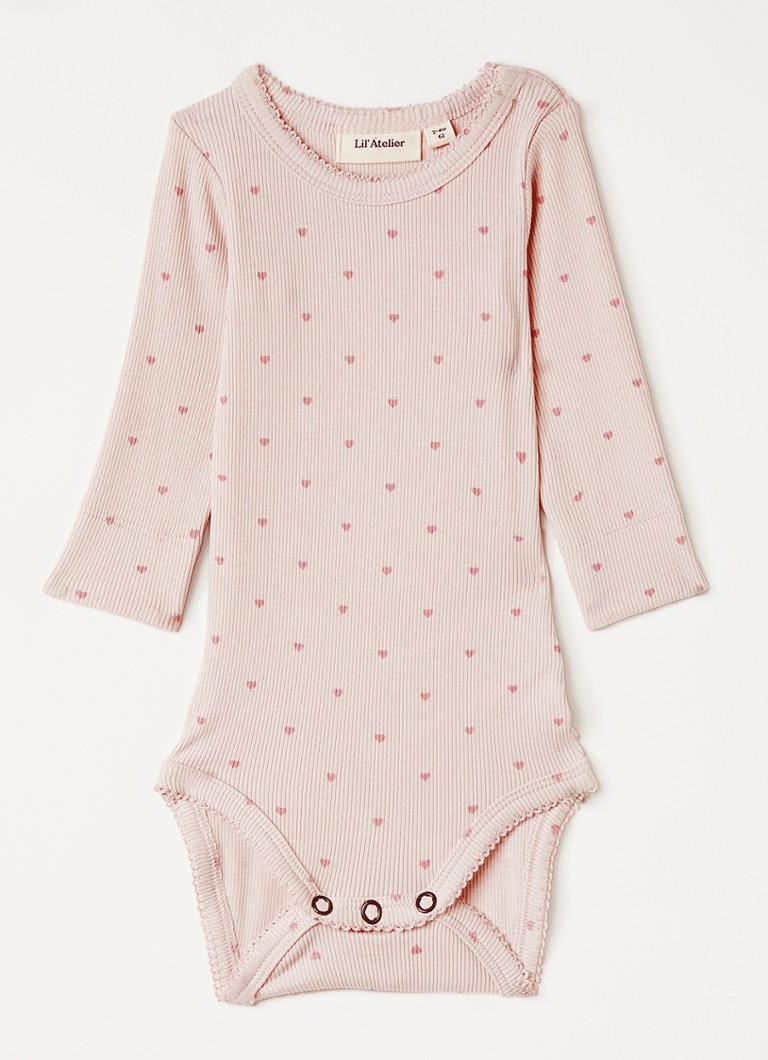 Lil 'Atelier Meisjes NBFGago romper met bloemenprint in de kleur Oudroze, maat: 80