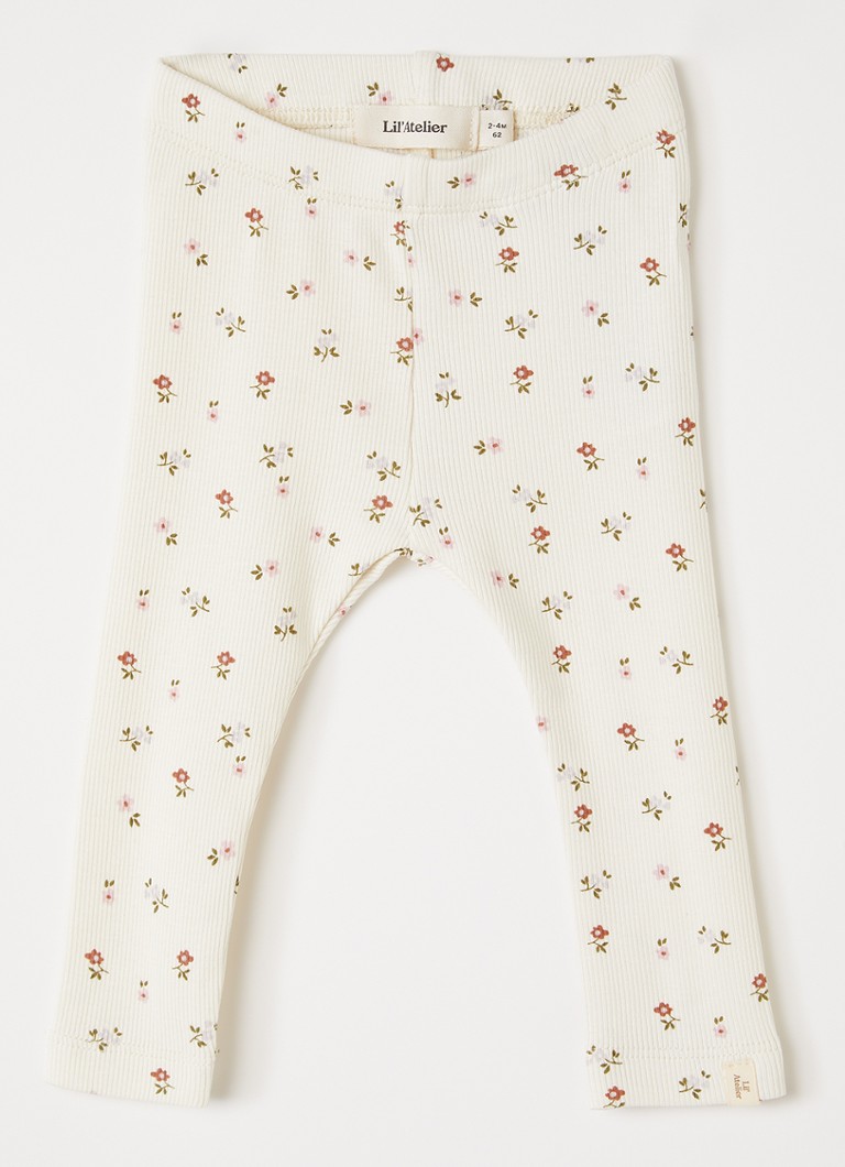 Lil 'Atelier Meisjes NBFGago legging met bloemenprint in de kleur Gebroken wit, maat: 62