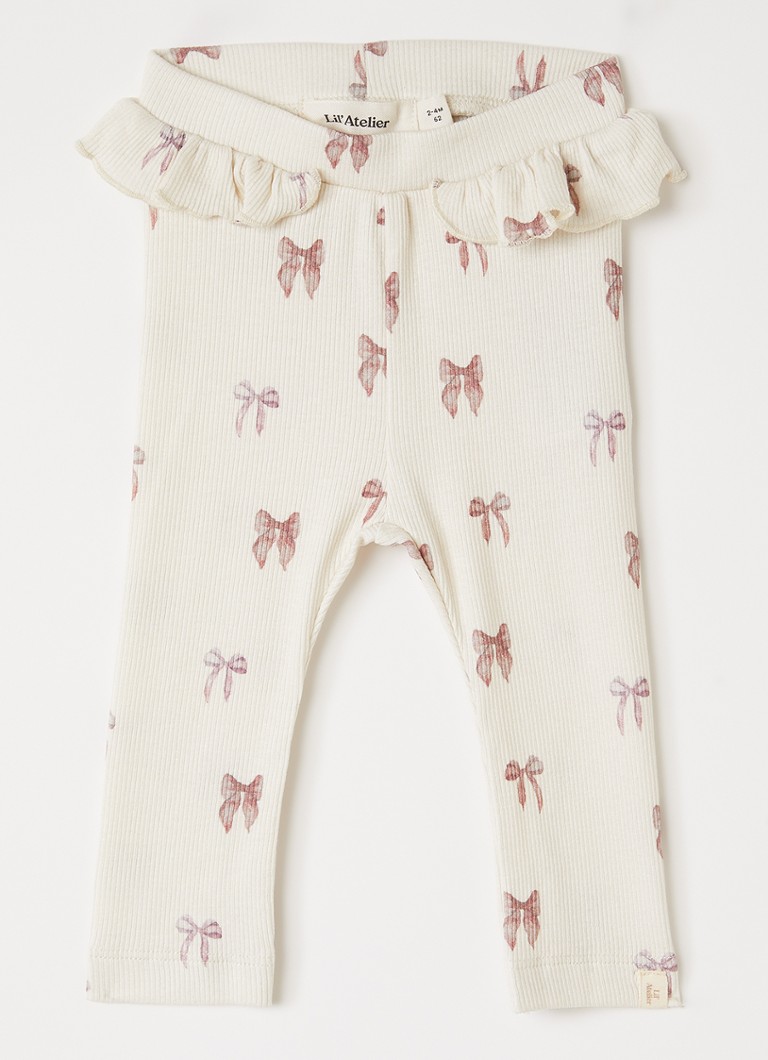 Lil 'Atelier Meisjes NBFGavo legging met print in de kleur Gebroken wit, maat: 74