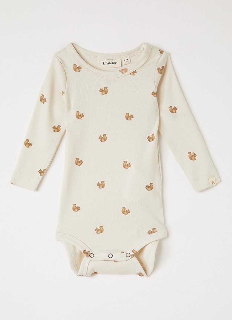 Lil 'Atelier Meisjes NBNLayo romper met print in de kleur Beige, maat: 86