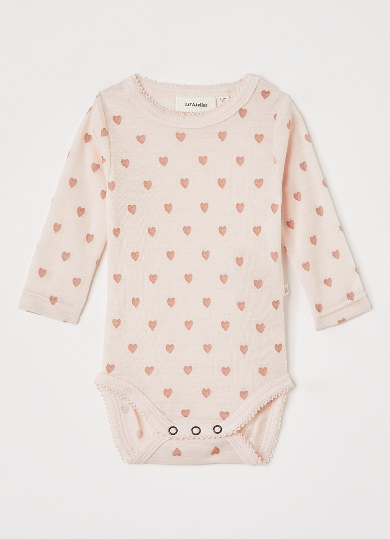 Lil 'Atelier Meisjes NBFNoel Nia romper van merino wol in de kleur Lichtroze, maat: 68