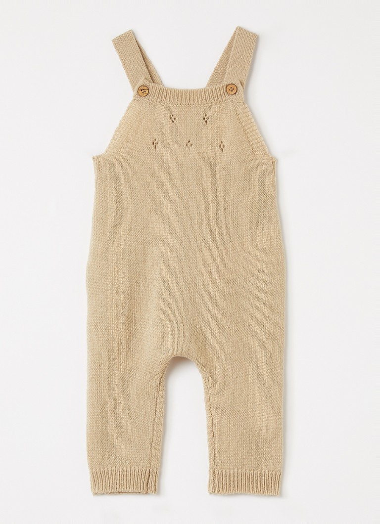 Lil 'Atelier Meisjes NBNNalio fijngebreide tuinbroek in kasjmierblend in de kleur Beige, maat: 80