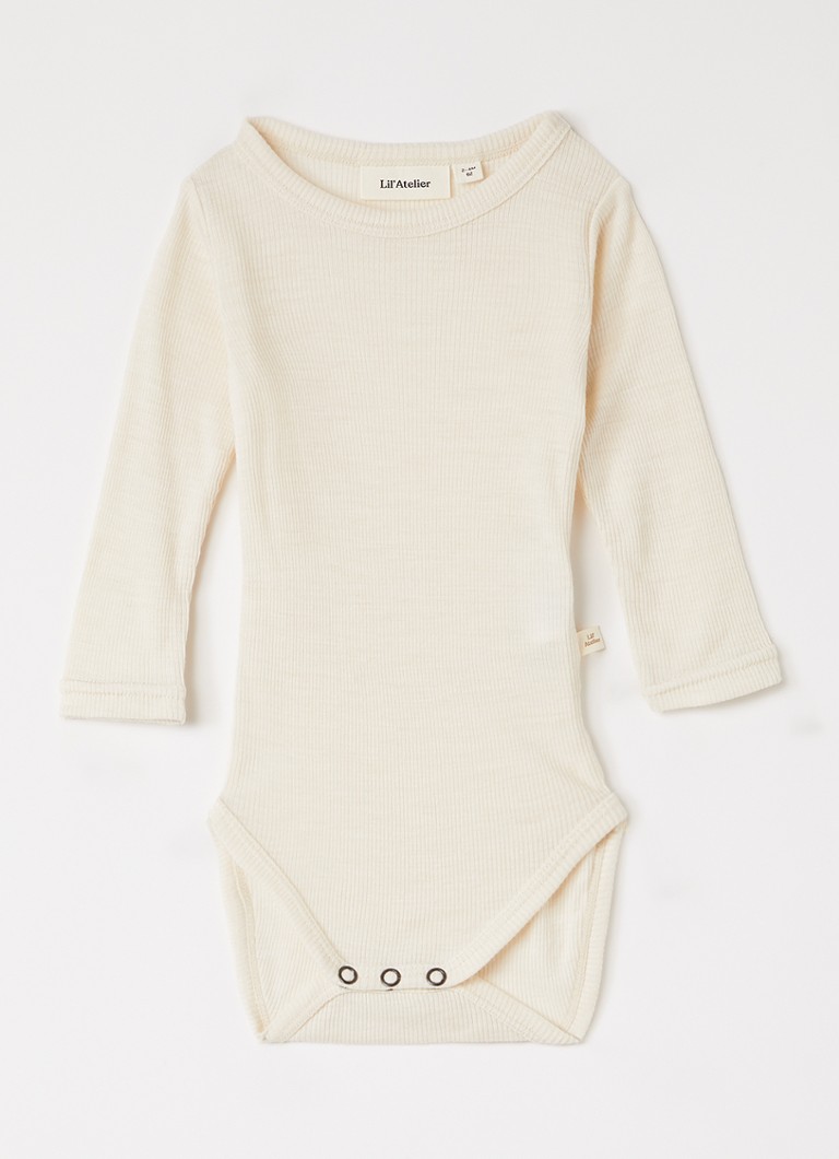 Lil 'Atelier Meisjes NBNNalu romper in wolblend in de kleur Creme, maat: 62