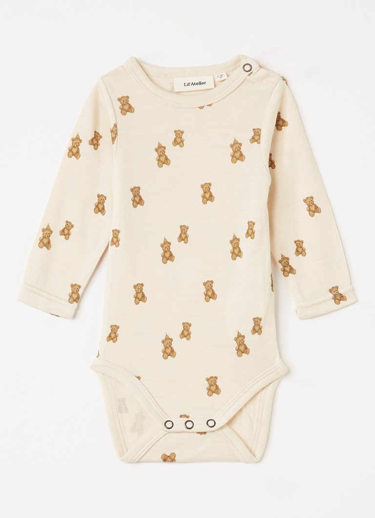 Lil 'Atelier Meisjes NBNNilo romper met print in de kleur Creme, maat: 86